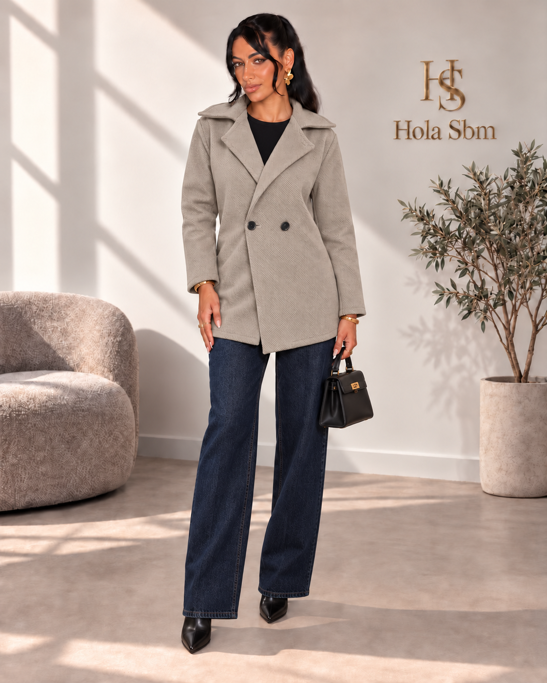 Cappotto Norevia Tortora - vista frontale